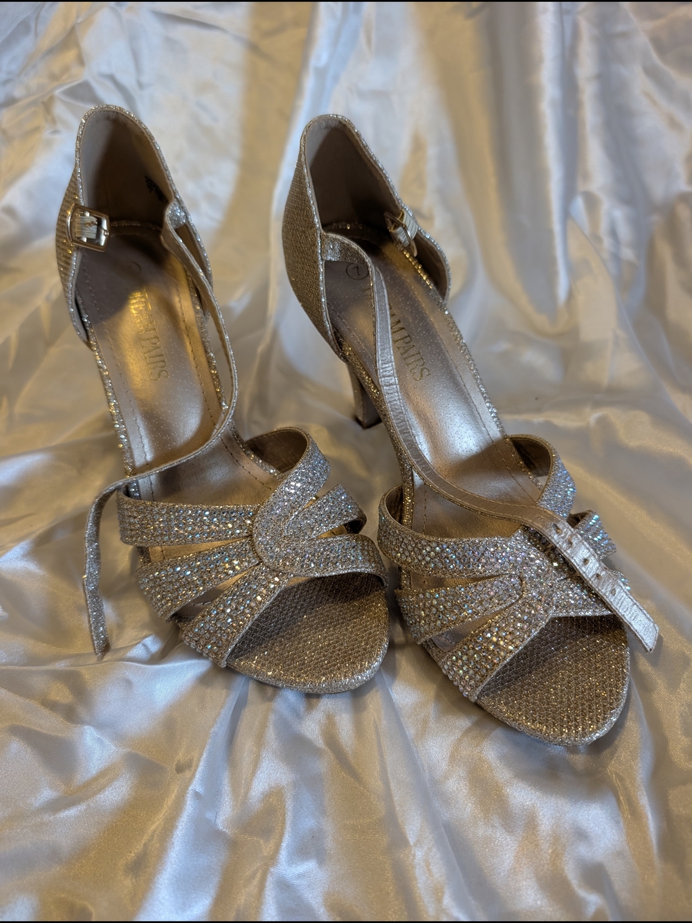 Dream Pairs Gold Glitter Strappy Heels